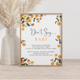 Orange & Botanical Don's Say Baby Game Poster
