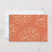Orange Botanical Elegant Wedding RSVP Card Karte (Rückseite)