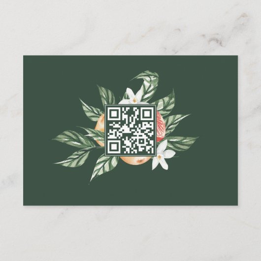 Orange Botanische Zitrusfrüchte Moderne Hochzeiten Begleitkarte (Rückseite)