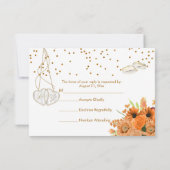 Orange Bouquet Blume - Wedding RSVP Karte (Rückseite)