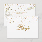 Orange Bouquet Blume - Wedding RSVP Karte (Vorne/Hinten)