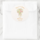 orange bouquet Bridal Shower Runder Aufkleber (Tasche)