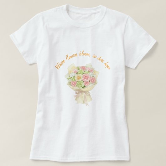 orange bouquet Bridal Shower T-Shirt (Design vorne)