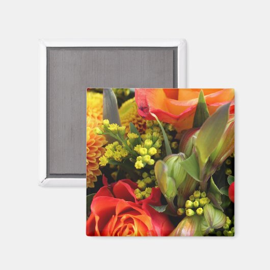Orange Bouquet Magnet (Vorderseite/Rückseite)
