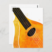 Orange Bouzouki Art Musical Instrument Postkarte (Vorne/Hinten)