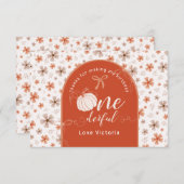 ORANGE BOW & ARCH FALL PUMPKIN FLOWERS BIRTHDAY DANKESKARTE (Vorne/Hinten)