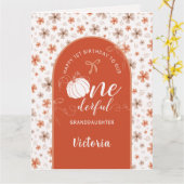 ORANGE BOW & ARCH FALL PUMPKIN FLOWERS BIRTHDAY KARTE (Gelbe Blume)