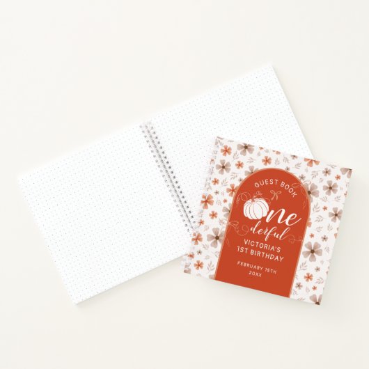 ORANGE BOW & ARCH FALL PUMPKIN FLOWERS BIRTHDAY NOTIZBLOCK (Innenseite)