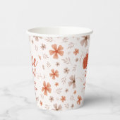 ORANGE BOW & ARCH FALL PUMPKIN FLOWERS BIRTHDAY PAPPBECHER (Links)