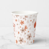 ORANGE BOW & ARCH FALL PUMPKIN FLOWERS BIRTHDAY PAPPBECHER (Rechts)