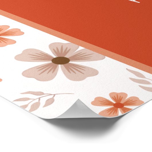 ORANGE BOW & ARCH FALL PUMPKIN FLOWERS BIRTHDAY POSTER (Ecke)