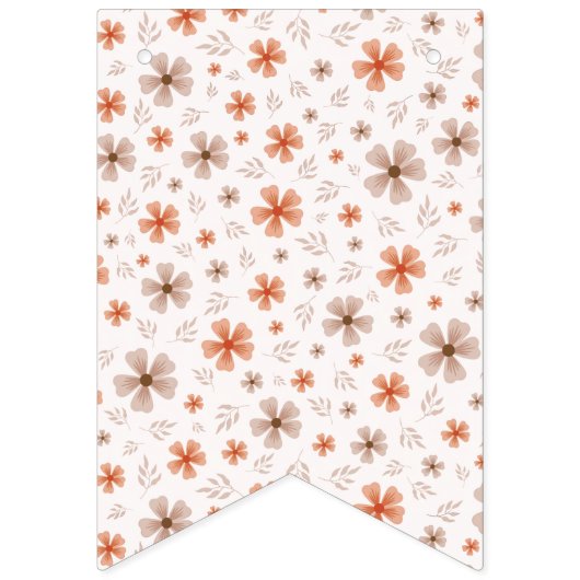 ORANGE BOW & ARCH FALL PUMPKIN FLOWERS BIRTHDAY WIMPELKETTE (Zweite Fahne)