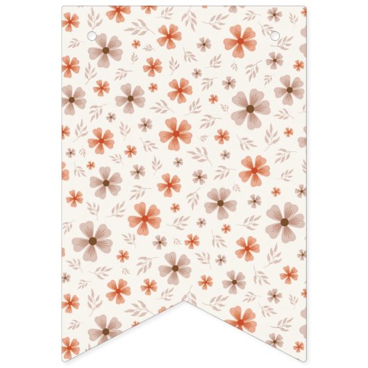 ORANGE BOW & ARCH FALL PUMPKIN FLOWERS BIRTHDAY WIMPELKETTE (Erste Fahne)