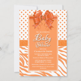 Orange Bow Baby Dusche Einladung