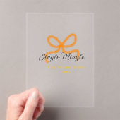 Orange bow jingle Mingle retro boho family namdate Acryleinladungen (Insitu (Handheld))