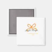 Orange bow jingle Mingle retro boho family namdate Magnet (Vorderseite/Rückseite)