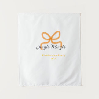 Orange bow jingle Mingle retro boho family namdate Wandteppich