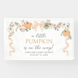 Orange Bow Pumpkin Baby Dusche Banner