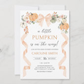 Orange Bow Pumpkin Baby Dusche Einladung (Vorderseite)