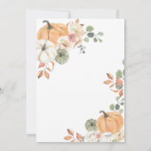 Orange Bow Pumpkin Baby Dusche Einladung (Rückseite)