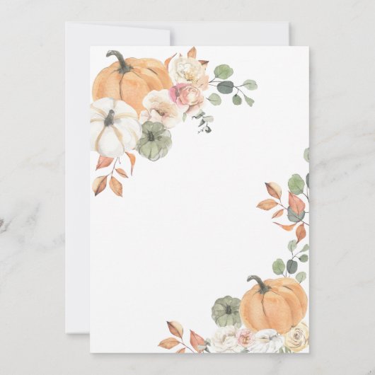 Orange Bow Pumpkin Baby Dusche Einladung (Rückseite)