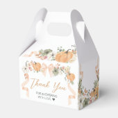 Orange Bow Pumpkin Baby Dusche Geschenkschachtel (Rückseite)