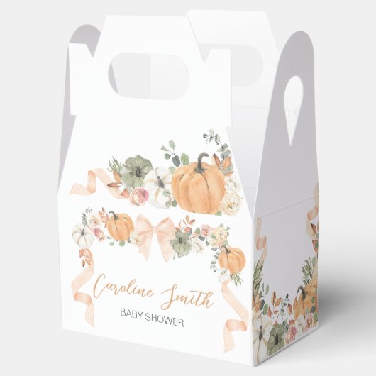 Orange Bow Pumpkin Baby Dusche Geschenkschachtel (Geöffnet)