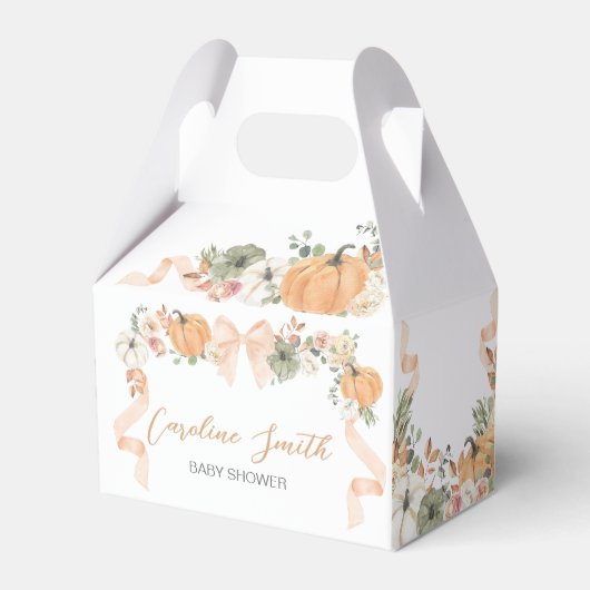Orange Bow Pumpkin Baby Dusche Geschenkschachtel (Vorderseite)