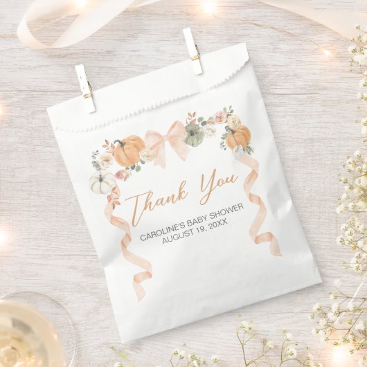 Orange Bow Pumpkin Baby Dusche Geschenktütchen (Ausgeschnitten)