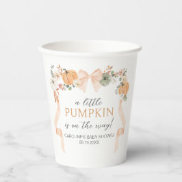 Orange Bow Pumpkin Baby Dusche Pappbecher