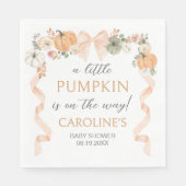 Orange Bow Pumpkin Baby Dusche Serviette (Vorderseite)