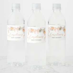 Orange Bow Pumpkin Baby Dusche Wasserflaschenetikett