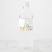 Orange Bow Pumpkin Baby Dusche Wasserflaschenetikett (Rückseite)