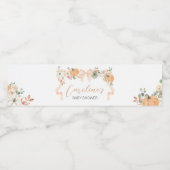 Orange Bow Pumpkin Baby Dusche Wasserflaschenetikett (Einzelnes Label)