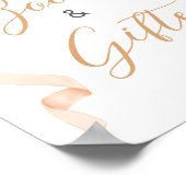 Orange Bow Pumpkin Baby Shower Books and Gift Sign Poster (Ecke)