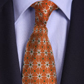 Orange Bowling Button Blume Pattern Krawatte