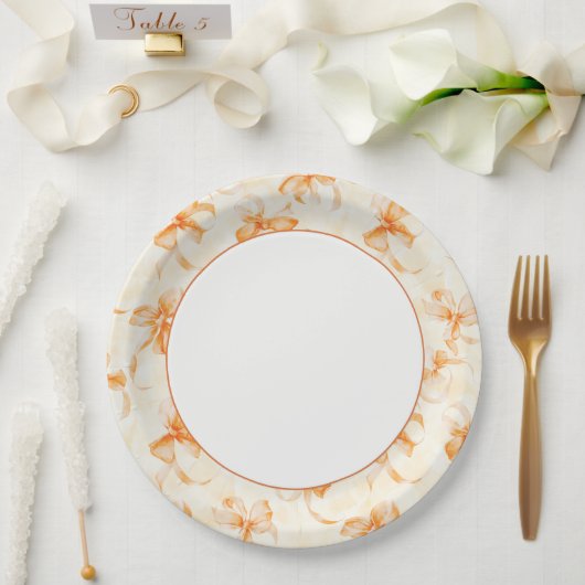 Orange Bows Junggesellinnen-Abschied Pappteller (Hochzeit)