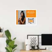 Orange Boxen & Foto Abschluss Poster (Heimbüro)