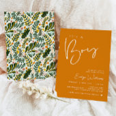 Orange Boy Baby Dusche Minimalistische Einladung