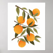 Orange Branch Botanical Citrus Wohngestaltung Poster (Vorne)