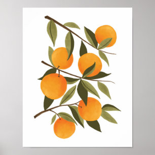 Orange Branch Botanical Citrus Wohngestaltung Poster