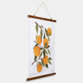 Orange Branch Botanical Citrus Wohngestaltung Wandteppich Mit Holzrahmen (Gewinkelt)