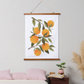 Orange Branch Botanical Citrus Wohngestaltung Wandteppich Mit Holzrahmen (Schlafzimmer)