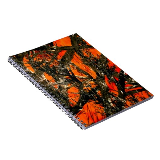 Orange Branch Camouflage Spirale Notebook Notizblock (Rechte Seite)