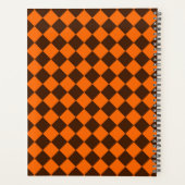 Orange-Braun-Diamant-Schachbrettmuster Planer (Rückseite)