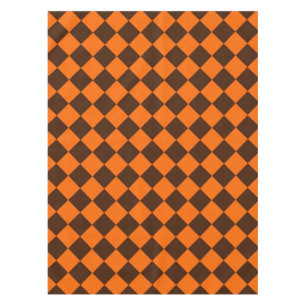 Orange-Braun-Diamant-Schachbrettmuster Tischdecke