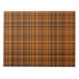 Orange-Braun-Karo-Kottenmuster  Notizblock
