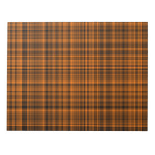 Orange-Braun-Karo-Kottenmuster Notizblock