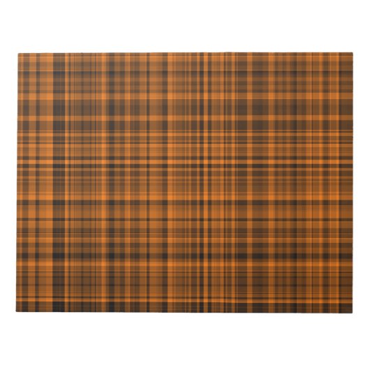 Orange-Braun-Karo-Kottenmuster  Notizblock (Vorderseite)