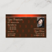 Orange Braun mit Logo-Foto und Monogramm-Muster Visitenkarte (Rückseite)